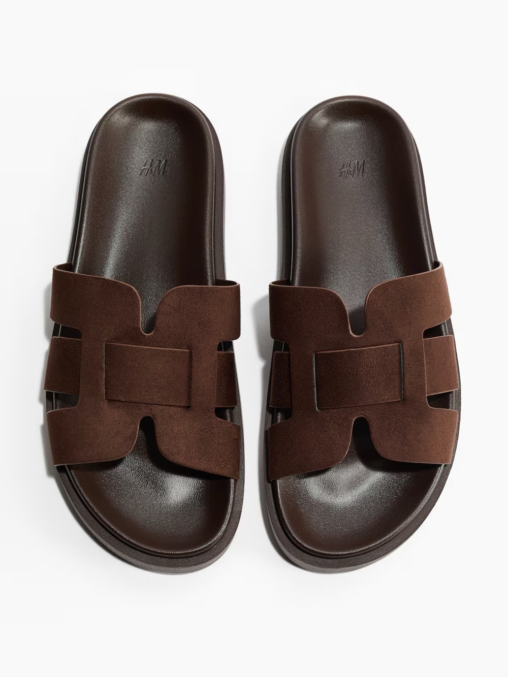 H&M Dark Brown Footbed Sandals Size 8 - Picture 4 of 9
